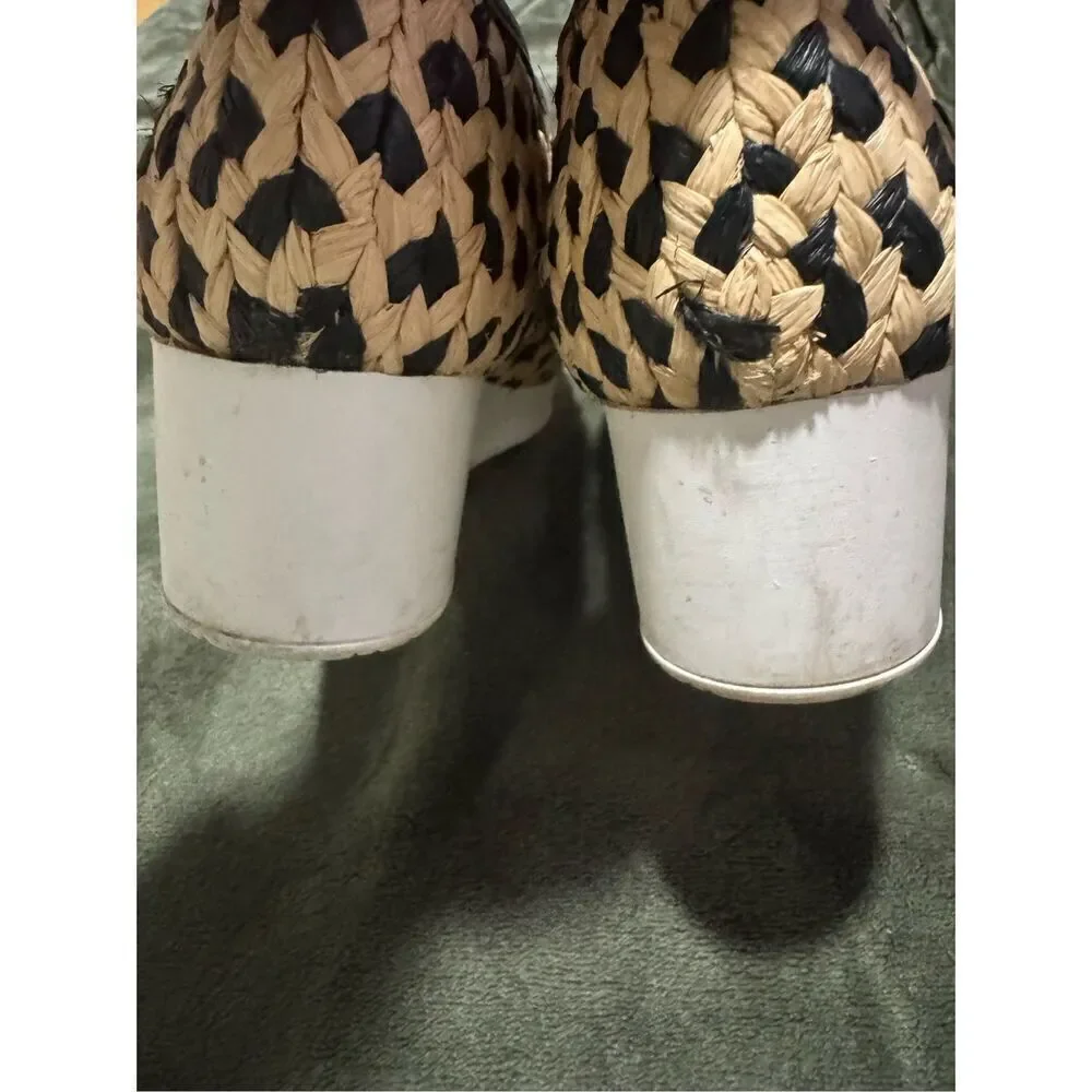 Robert Clergerie woven braided Raffia oxford lace up platform shoes 36